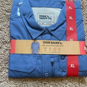 Eddie Bauer Men's Blue Long Sleeve Shirt